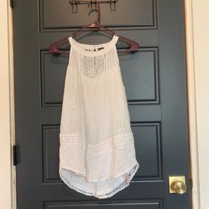 White, Lee brand lace halter neck tank top